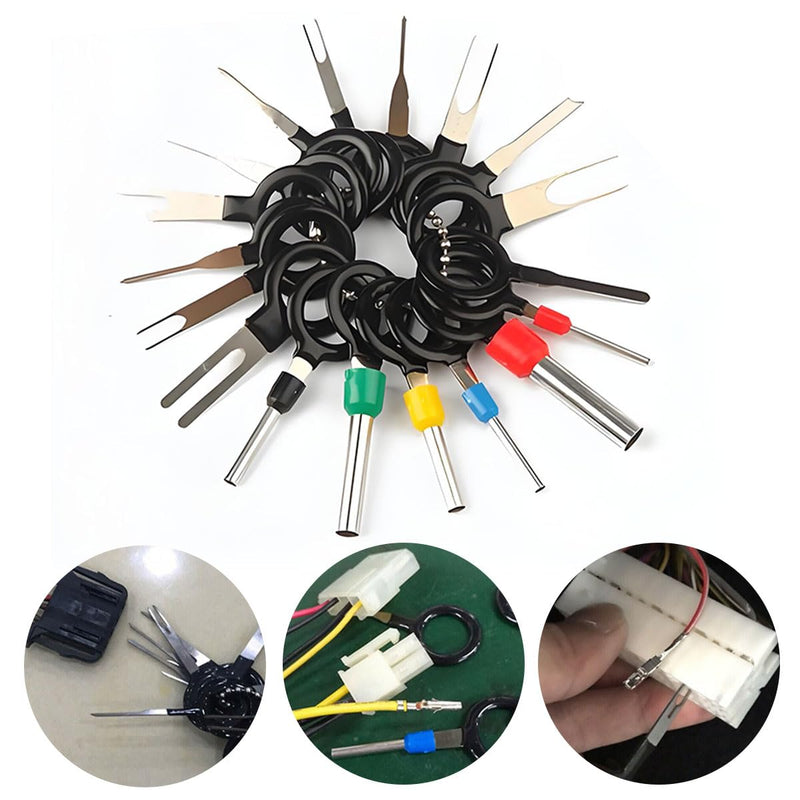 Seamaka720Pcs 21Type Car Electrical Wire Terminal Tool kit 1/1.5/1.8/2.2/2.8/3.5mm Connector Pins Terminal Removal Male Female Crimp Pins Non-Insulated Plug 720 PCS