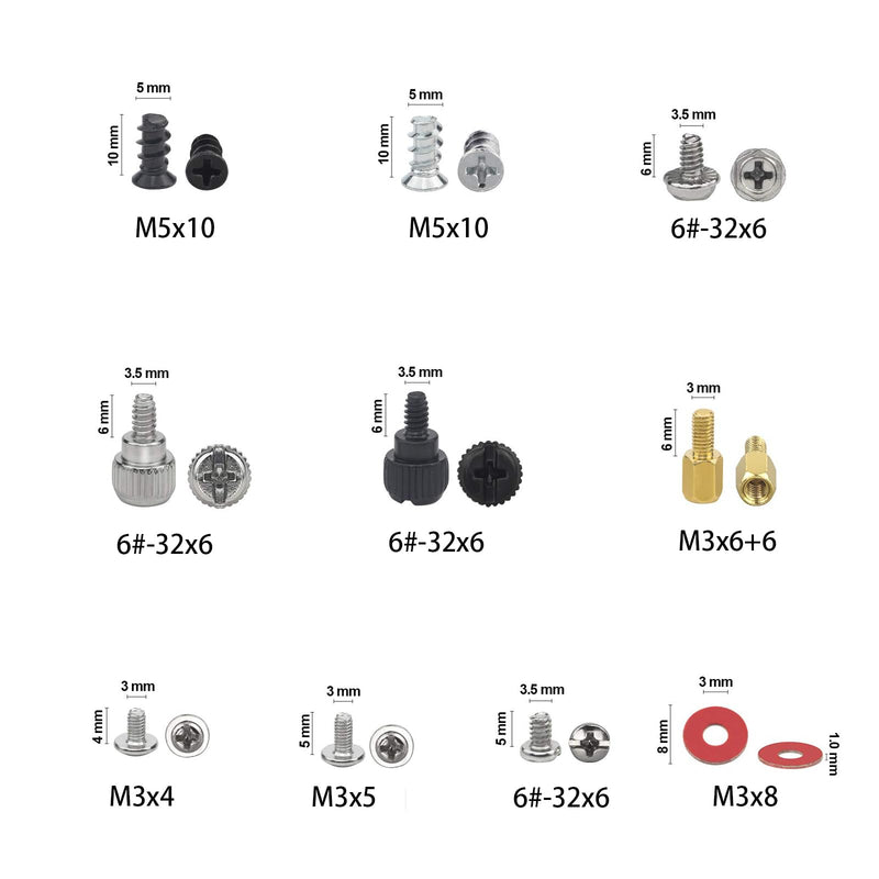 228PCS/box Hard Disk DIY Motherboard PC Personal Computer Assemble Case Fan Hand Screw Bolt Standoff Washer Set Assortment Kit