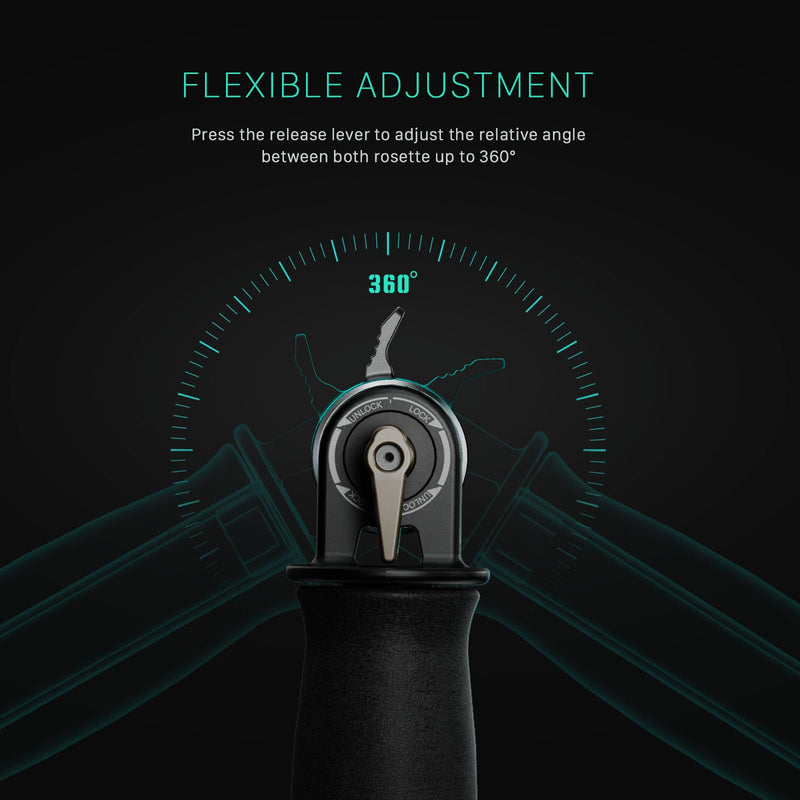 Quick Adjust Rosette Adapter - Black | Secure Connection | Compatible | Enhanced Comfort | Durable & Lightweight (Pair) Pair