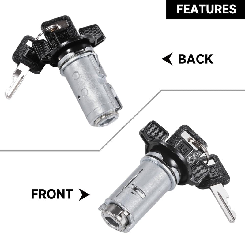 Ignition Starter Switch Lock Cylinder with Keys for Chevy C1500 C2500 C3500 1991-1994 for GMC Suburban C1500 C2500 1992-1994 | Durable Metal Materials | Replaces 12300443