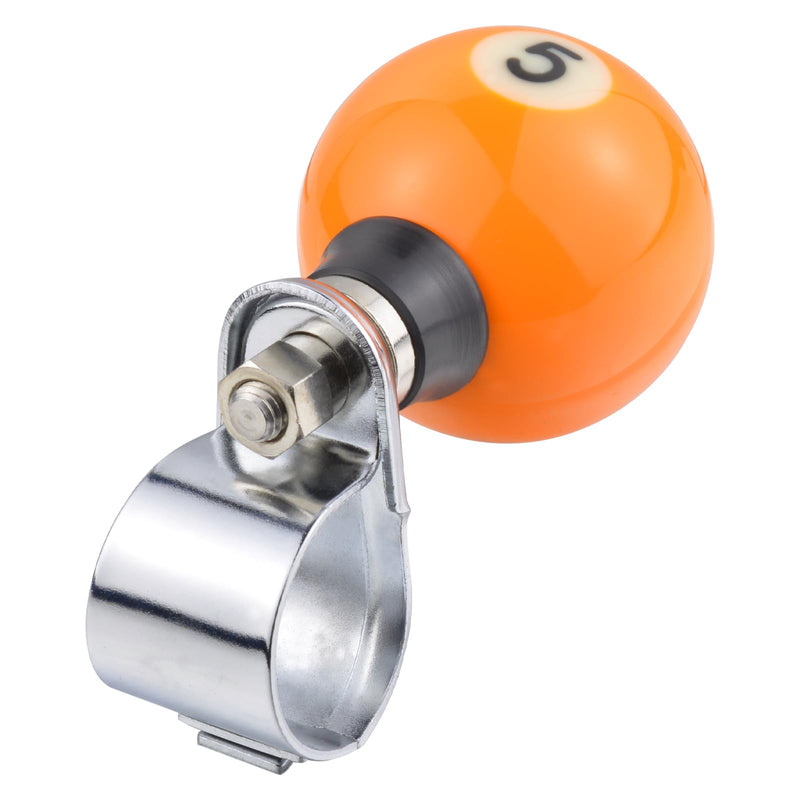 Arenbel 5 Billiard Steering Wheel Booster Car Turning Spinner Assist Grip Knob Handle Fit Most Vehicles Trucks Boats, Orange