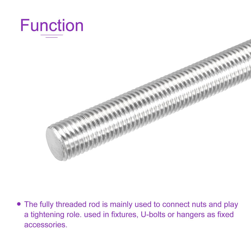 DMiotech M16x500mm Fully Threaded Rod 304 Stainless Steel Right Hand Threads Rod for U-Bolts M16 x 500mm 1