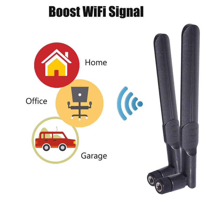 9dBi Dual Band WiFi Antenna RP SMA Male 2.4GHz, 5Ghz,5.8Ghz U.FL/IPEX to RP SMA Female Pigtail Cable for Mini PCIe Card Wireless Routers PC Repeater Desktop FPV UAV Drone PS4 Build