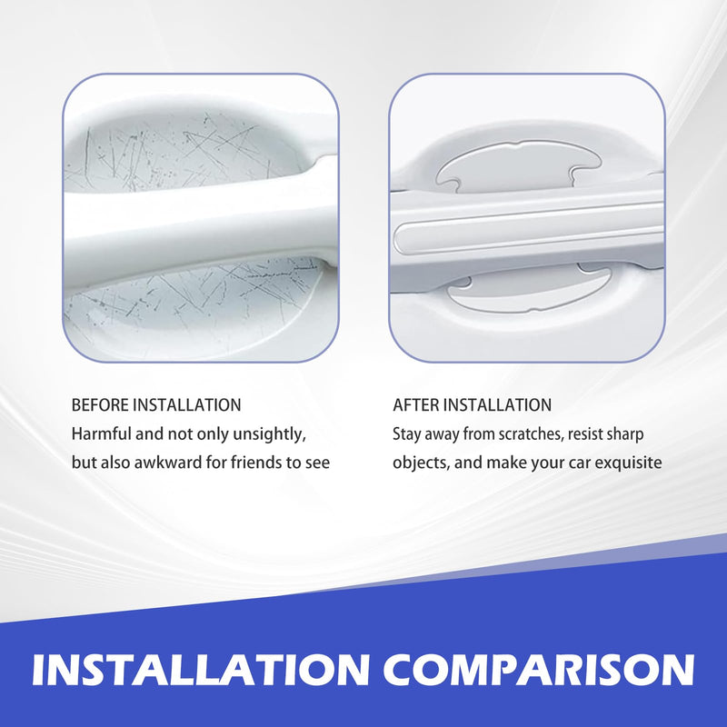 8PCS Car Door Handle Protector, Transparent Bumper Trim Guard Sticker, Waterproof Anti-Scratch Door Handle and Rear View Mirror Protection Film, Universal for Most Car