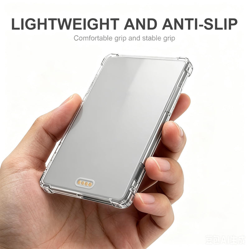 Clear TPU Case Cover Compatible with XTEINK X3 3.7" E-Reader Airbag Bumper | Shock-absorbing airbag corners, crystal clear soft TPU, ultra-thin lightweight, precise port cutouts, non-slip grip