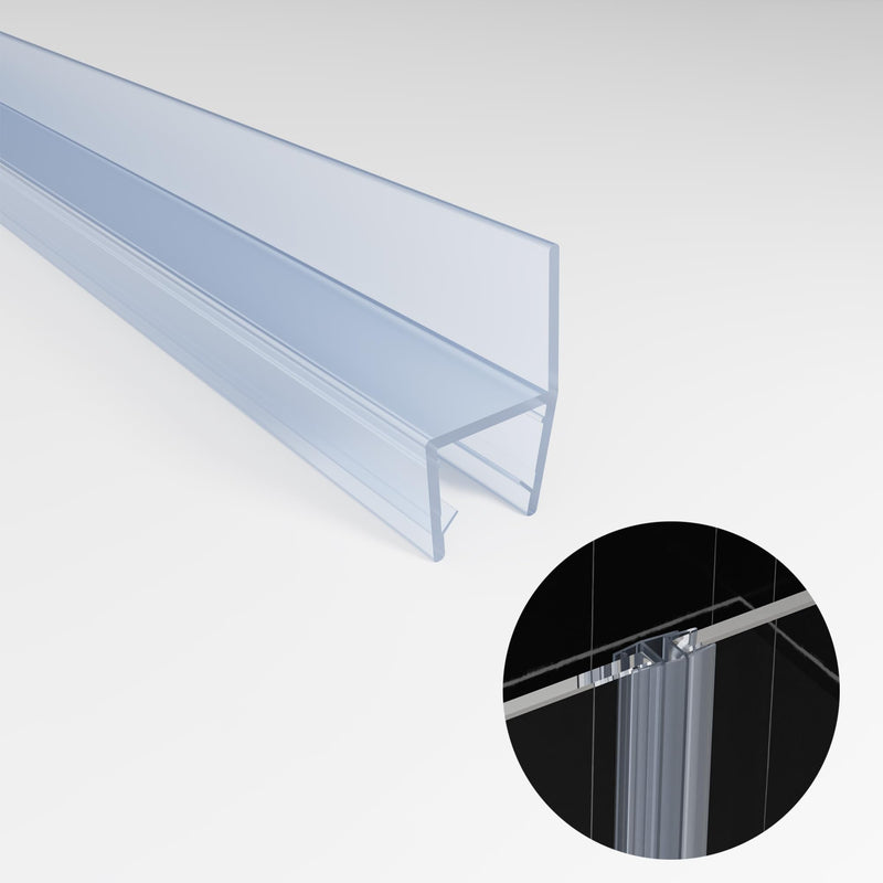 2-Pack Frameless Shower Door Seal Strip, 80" Long Shower Door Side Seal for 3/8" (10mm) Thick Glass – Prevent Leaks & Create a Waterproof Barrier Clear A - 2Pack 80 Inch for 3/8 Inch (10mm) Glass