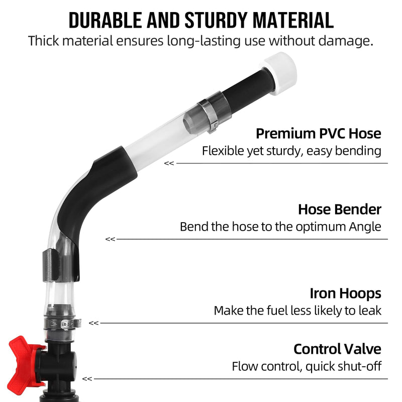 Fuel Jug Hose 3044 Replacement Kit with 2 Elbow Adapters,2 Fuel Hoses with Valve,Compatible with VP Racing Fuel Jug,5.5 and 10 Gallon Fuel Cans,Diesel Fuel Can,Dirt Bike,Motorcycle Accessories Fuel Hose with Valve+Elbow Adapter