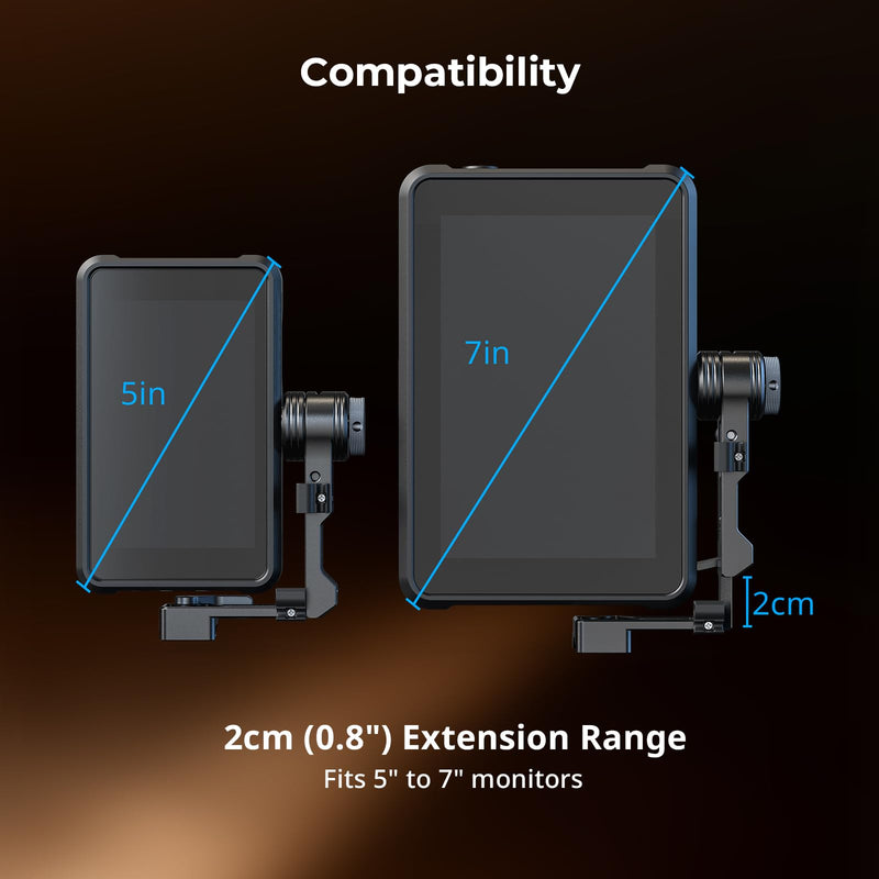 SmallRig L-Shaped Monitor Support for Vertical Shooting with NATO Rails, Stepless Damping 360° Adjustment, Support 5” and 7” Field Monitor - 6315