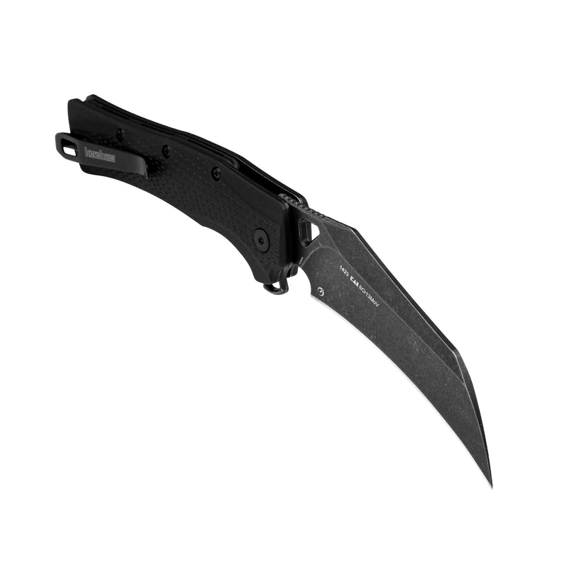 Kershaw Dawnstar Pocket Knife, Black, 3.5 Inch Stainless Steel Hawkbill Blade, EDC with Assisted Opening, Reversible Pocketclip, Everyday Carry Pocket Knife for Men and Women
