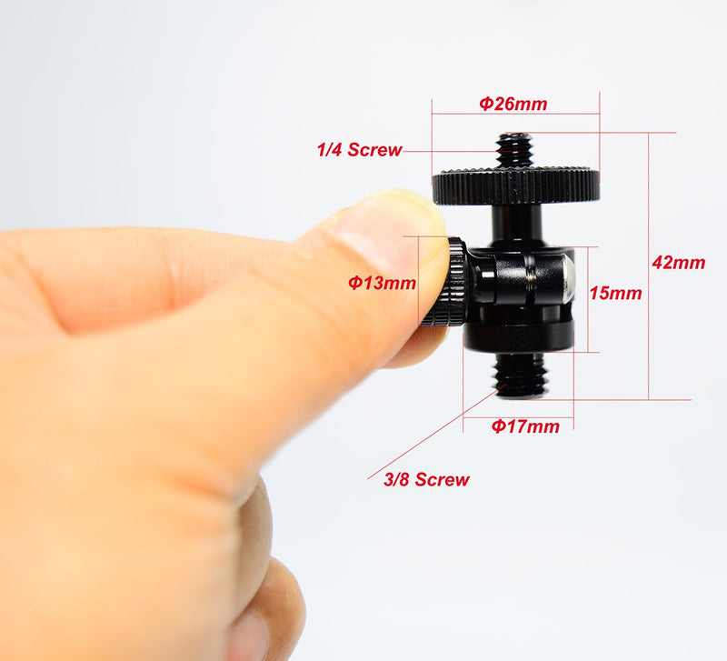 koolehaoda Mini Ballhead Camera Tripod Ball Head Mount and 1/4 to 3/8 Connector (1/4 to 3/8 Connector)