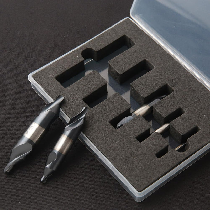 Center Drill Bit Set HSS.Co Cobalt containing high-Speed Steel TiAlN Coated Suitable for Hardened Steel, Stainless Steel, Alloy Steel, Copper and Other Hard Metals Metric 1-5mm (5pcs)