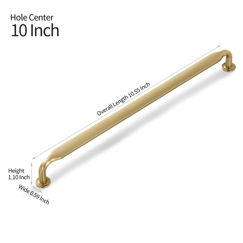 Lardmon 3 Pack Champagne Bronze Modern Cabinet Pulls 10 Inch(256mm) Hole Center Kitchen Cabinet Handles Solid Drawer Pulls Heavy Duty Zinc Alloy Kitchen Hardware Vanity Pulls Dresser Handles 10 Inch Hole Center