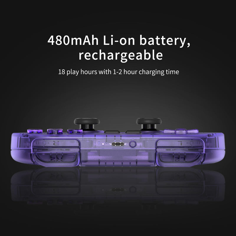 8Bitdo SN30 Pro Wireless Bluetooth Controller, Hall Effect Joystick | Rumble Vibration USB-C Cable Gamepad Compatible with Switch/Switch 2,Windows, Mac OS, Android, Steam - Crystal Purple