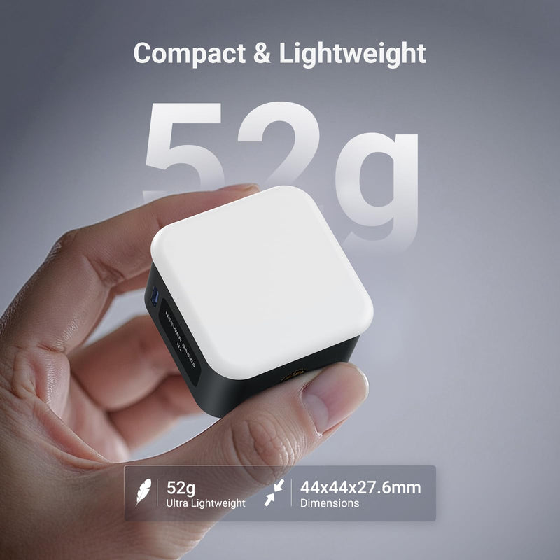 NEEWER BASICS Magnetic Phone Flash Speedlite & Selfie Light Compatible with iPhone Samsung Android, 18Ws GN12 Equivalent 700mAh Mini LED Ring Fill Lighting with Display for Photo & Video Recording, N1