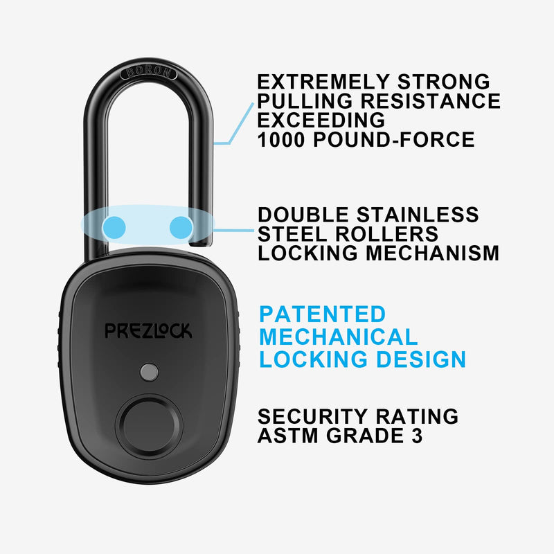 Fingerprint Padlock with Key Backup, 2keys, Smart Padlock with Keyless Biometric, Suitable for Outdoor and Heavy Duty, IP65 Waterproof.