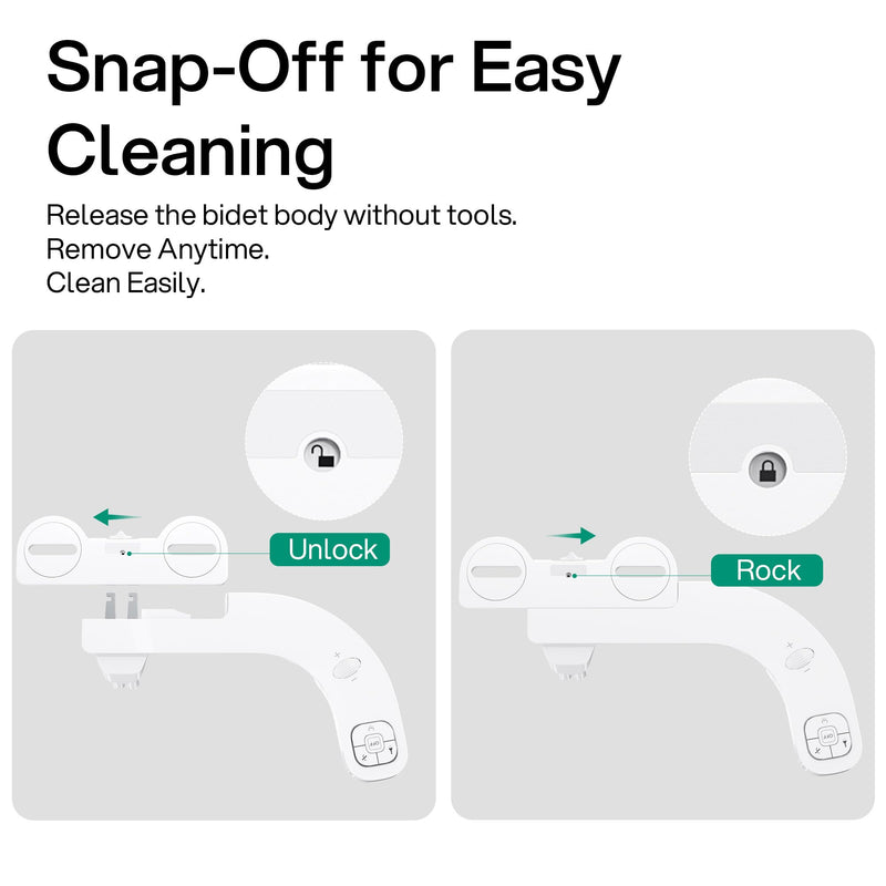 hansrapo Left-Hand Bidet Attachment – Left Side Control for Tight Bathroom Spaces, Non-Electric, Dual Nozzle, Adjustable Water Pressure, Self-Cleaning,Ultra-slim Left Handed Bidet. TBL03