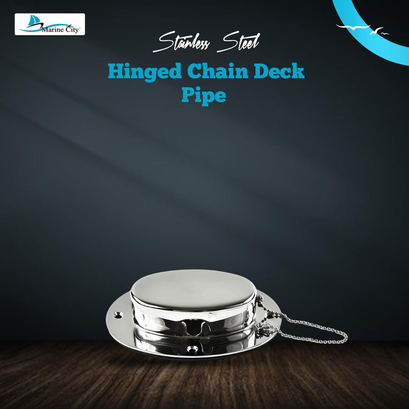 Marine City Stainless Steel Hinged Chain Deck Pipe, Polished Finish, Durable & Easy to Install, for Boats, Yachts, Marines, and RVs (Pack of 1)