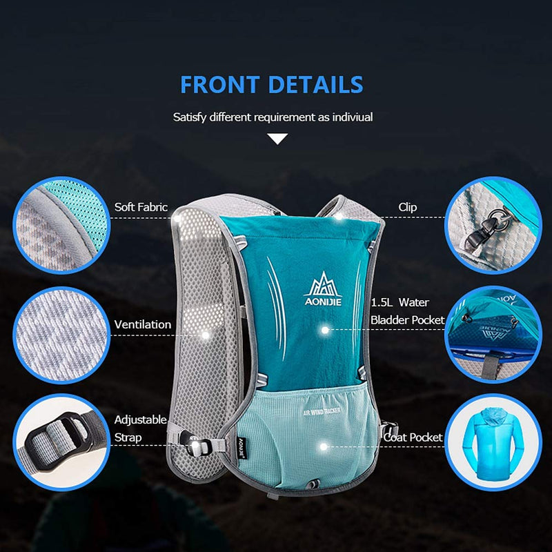 AONIJIE Hydration Vest Pack Backpack 5L Marathoner Running Race Hydration Black