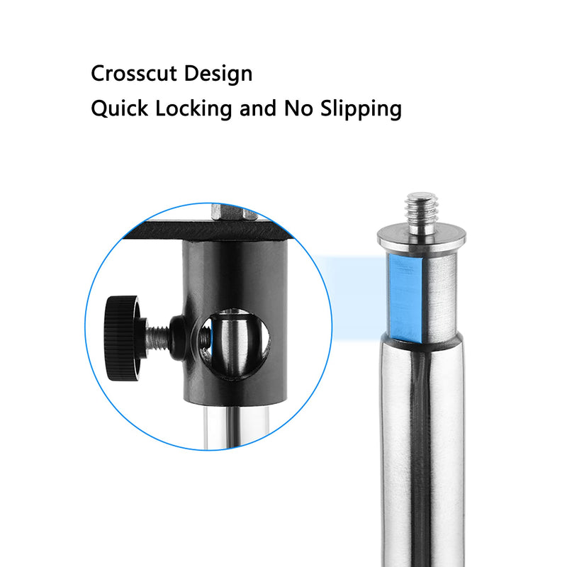 Selens 49 inch Extension Grip Crossbar Arm with 1/4" & 3/8" Screw Thread for C-Stand Reflector Flags and Other Studio Video Photography Devices