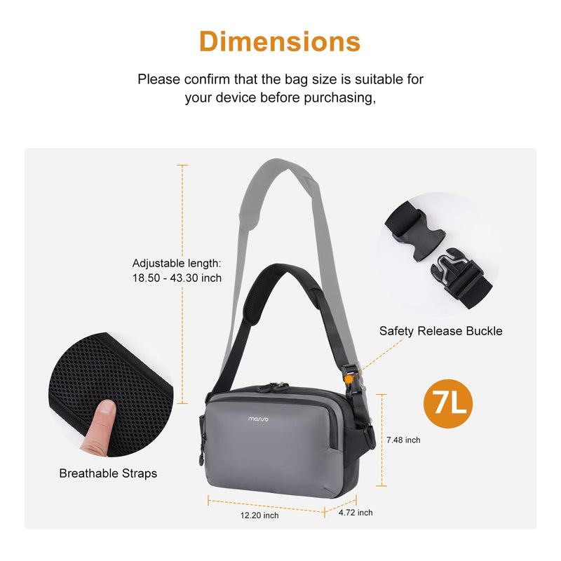 MOSISO Camera Bag for Photographers, Shoulder Photography Bag, Black&Gray | DSLR/SLR/Mirrorless Shockproof Crossbody Camera Sling Bags Backpack Compatible with Canon/Nikon/Sony/Fuji