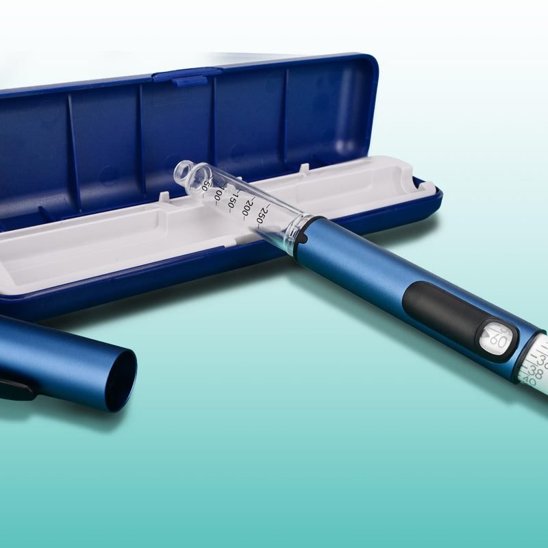 60 Unit Reusable Pen Injector Device with Adjustable Dose Dial Compatible,Clear Scale Design and Protect Case
