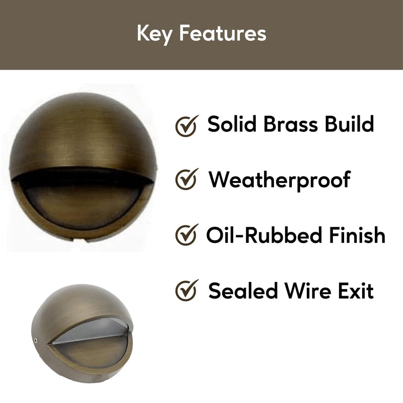 Ironsmith Lighting Products Solid Brass Puck Light Fixture - Oil Rubbed Bronze Finish, Efficient 12 Volt 2 Watt LED Light Bulb, Halogen and LED Lamp Compatible - Outdoor Landscape Lighting