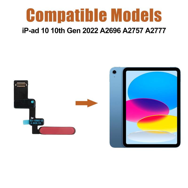 Duotipa Power Button Flex Cable for iPad 10th Generation 2022 10.9 inch A2696 A2757 A2777 Power On Off Switch Button Flex Cable Replacement (Pink)