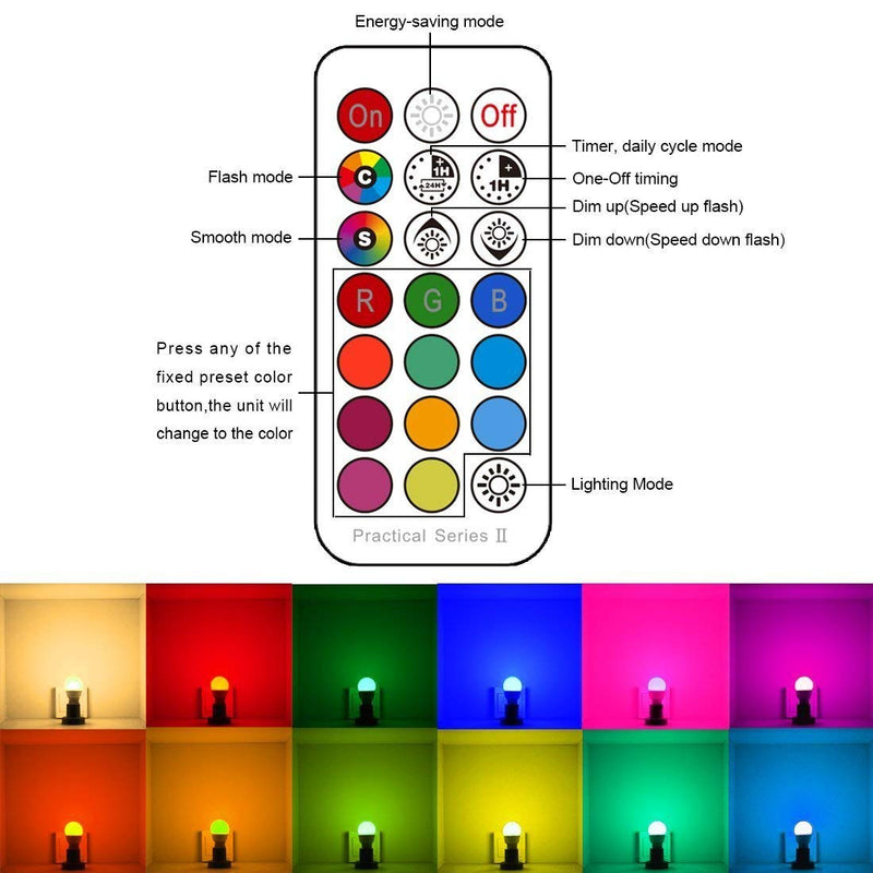 ILC GU10 LED Light Bulb 40 Watt Equivalent Color Changing 12 Colors 5W Dimmable Warm White 2700K RGB LED Light Bulbs with Remote Control (Pack of 8) Warm White 2700k + Rgb Pack of 8