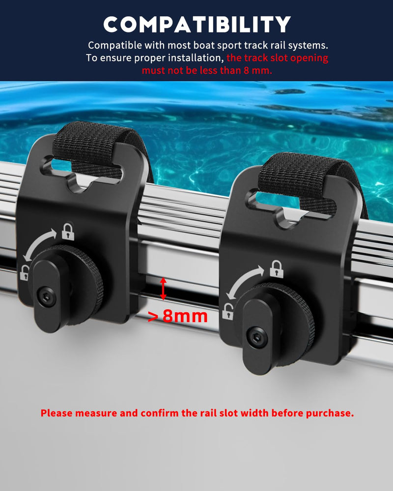 2 Pack Adjustable Boat Fender Hanger/Bumper Hanger for Sport Track Rail System, Heavy Duty Aluminum Alloy Fender Holder, Boat Sport Track Accessories for Docking Protection