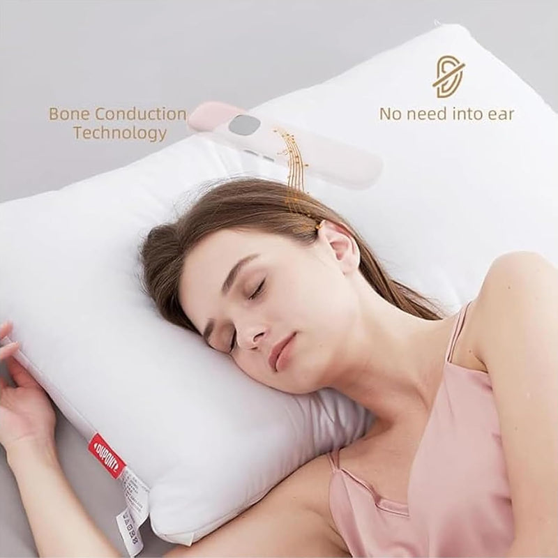 Pillow Speaker for Deep Sleep - Wireless Bluetooth Bone Conduction, Built-in White Noise & Adjustable Timer | TF Card Supported, Ideal for Side Sleepers & Insomniacs, (Black) Black