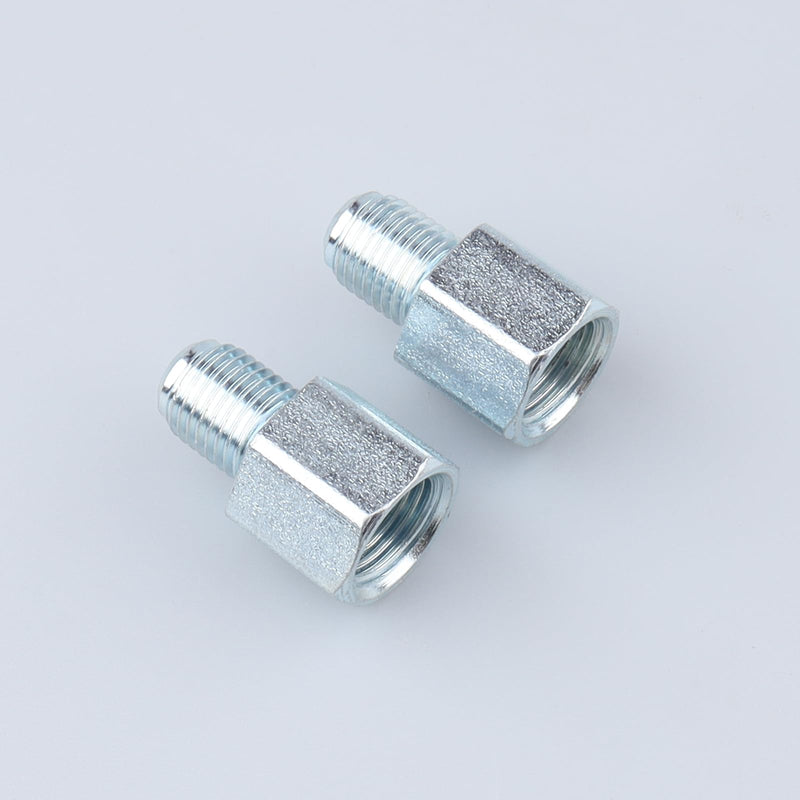 Female 7/16 x 24 Inverted to Male 3/8 x 24 Thread Brake Line Fittings Adapter Zinc Steel, Full Length 25mm, Pack of 2 Galvanized Steel 7/16x24 INV to 3/8x24 Male