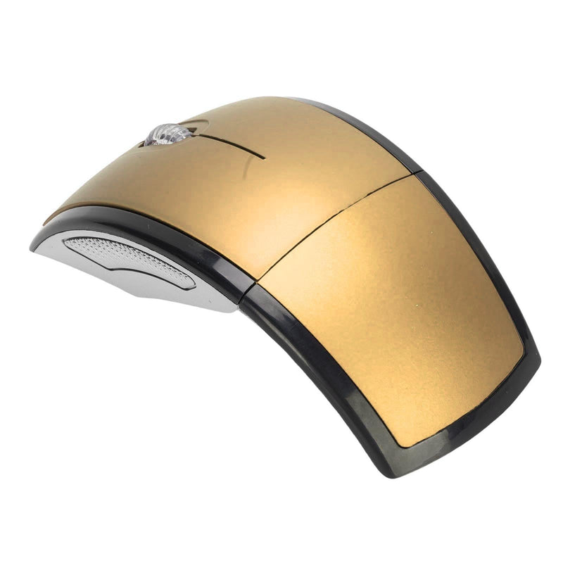 2.4G Foldable Wireless Mouse for Laptop, Portable Travel Mouse with Ultra Flat Folding Design, Compact Mini, for PC Laptop Computer Home Office (Gold)