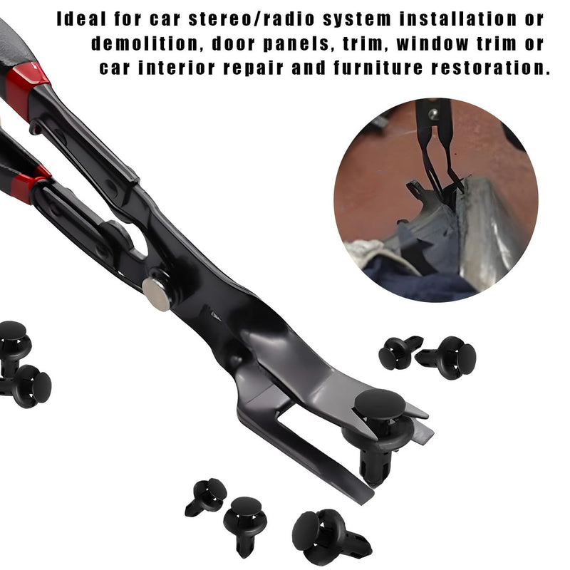 Panel Clip Removal Plier, Automotive Door Panel Upholstery Trim Clip Removal Tool Plier, Remove Push Pin and Press in Trim Clip Fasteners Lift Action Plier, Car Accessories