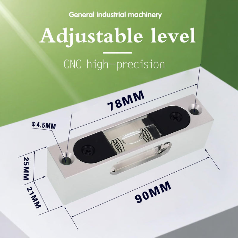 Metal high precision strip type adjustable level small level ruler rectangular horizontal bubble (noctilucent magnetic)