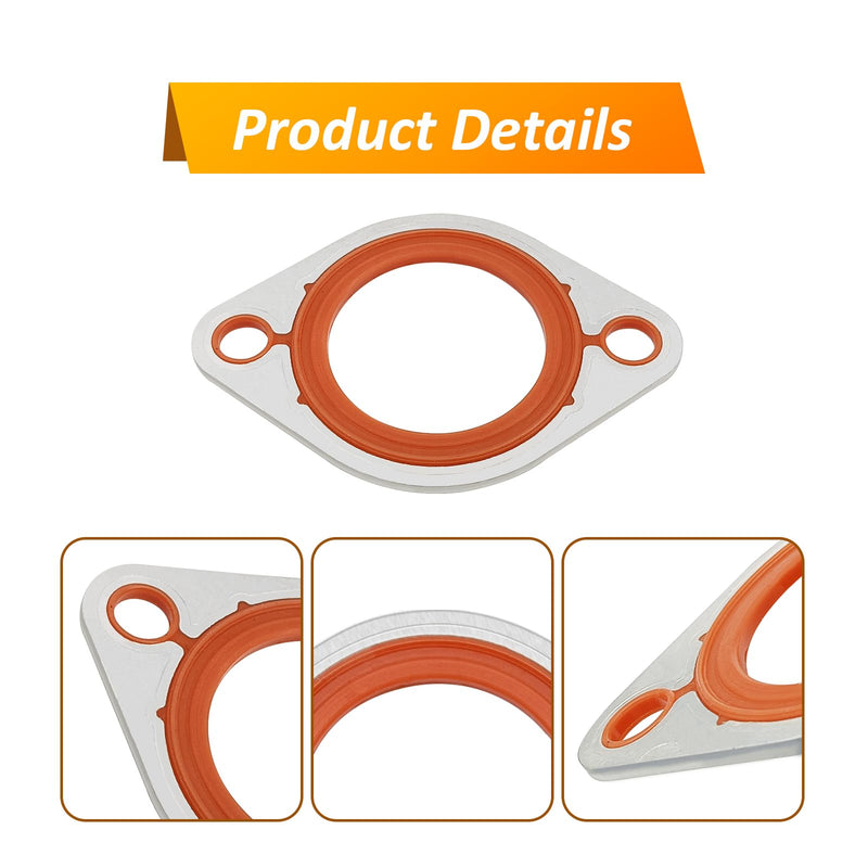 Thermostat Water Neck Housing Gasket - 1/8" Aluminum Carrier+Silicone Thermostat Water Neck Replacement for Chevy SBC BBC 265 283 305 327 350 383 396 400 427 454 472 500