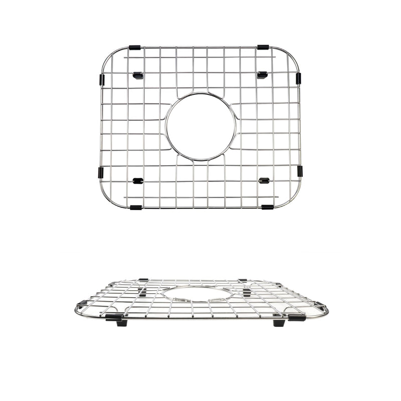 2pcs Sink Protectors Stainless Steel Sink Bottom Grid for Kitchen 14 x 12 inch, Heavy Duty Kitchen Grid Sinks Bottom Protector Center Drain Hole(2 Pack, 14"×12")