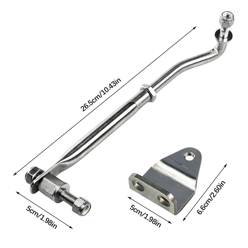 Outboard Motor Steering Link, Universal Boat Engine Stainless Steel Steering Link Rod with Fixing Bracket, 265-315mm Adjustable Outboard Steering Arm for15HP to 200HP Outboard Engine