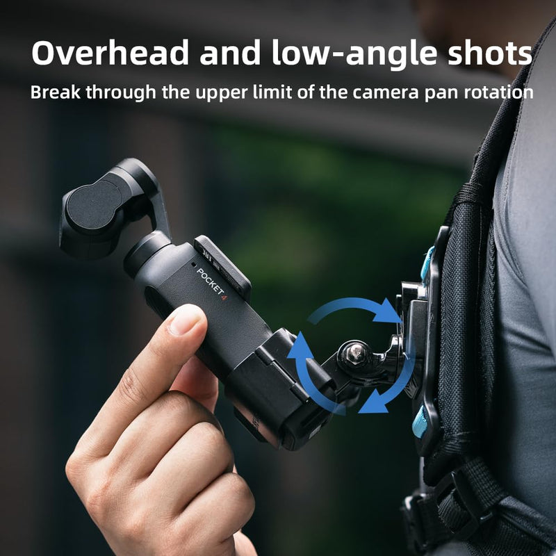 Osmo Pocket 4 Backpack Mount,Bag Belt Shoulder Strap Mount with Extended Border Compatible with DJI Osmo Pocket 4