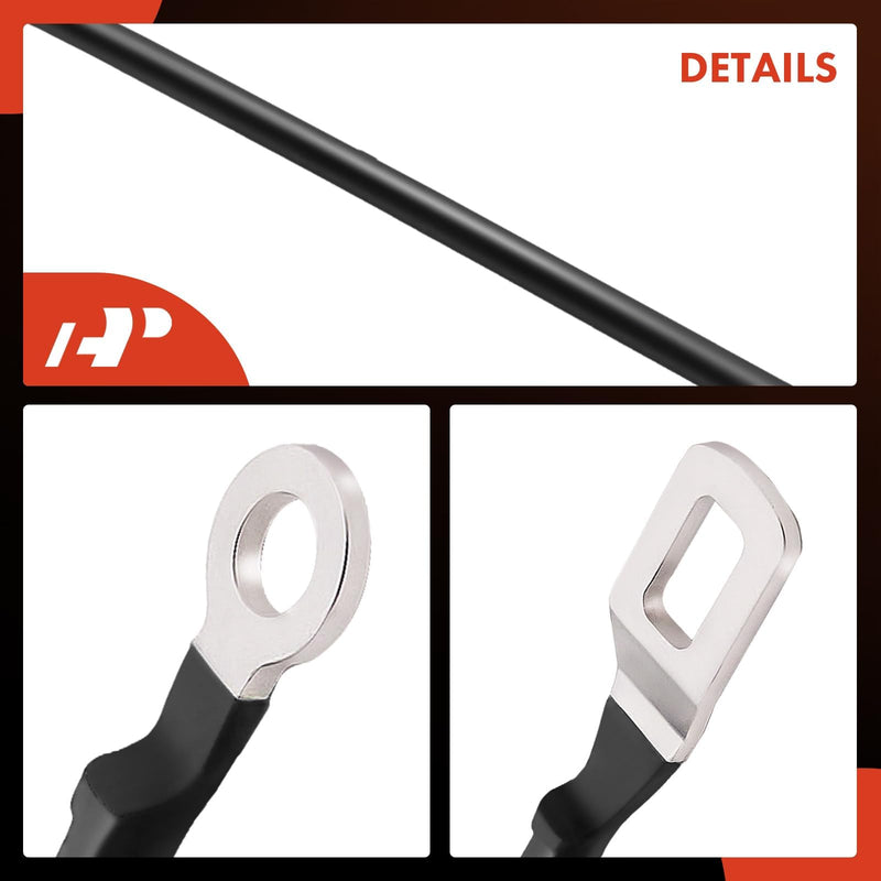 A-Premium Tailgate Support Cable - Compatible with Toyota Tacoma 1995-2004 - Rear Driver & Passenger Side, 14-9/16"(Long), Metal, w/Bolts, 2PCS Set - Replace Parts# 65770-04030, 6577004030