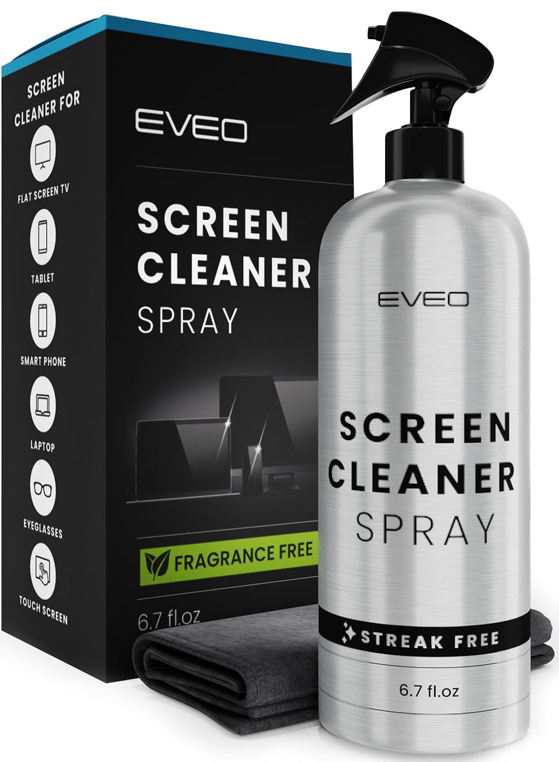 Screen Cleaner Spray - TV Screen Cleaner Spray and Wipe, Computer Screen Cleaner for Electronic Devices: TV, Laptop, iPhone, Ipad, Computer, MacBook- TV Cleaner for Smart TV-Microfiber Cleaning Cloth 1 pack