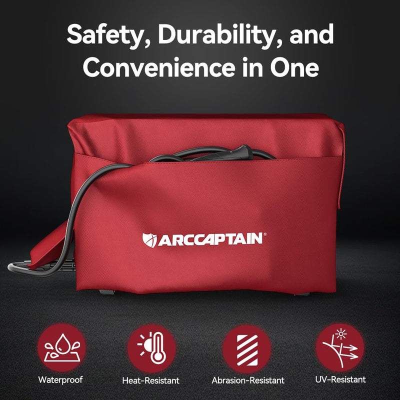 ARCCAPTAIN Welder Cover, Waterproof Protective Cover, Reusable and Foldable Dust Cover - Welding Machine Accessory Red 20" x 14.17" x 8"