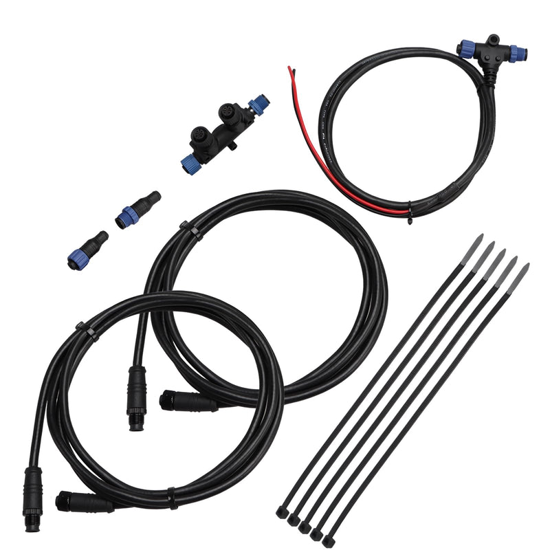 EVRBUL Marine Grade NMEA 2000 Starter Kit, NMEA 2000 Backbone Cables Drop Cables Dual Tee Connector Male/Female Terminators Compatible with Lowrance Simrad Garmin Device