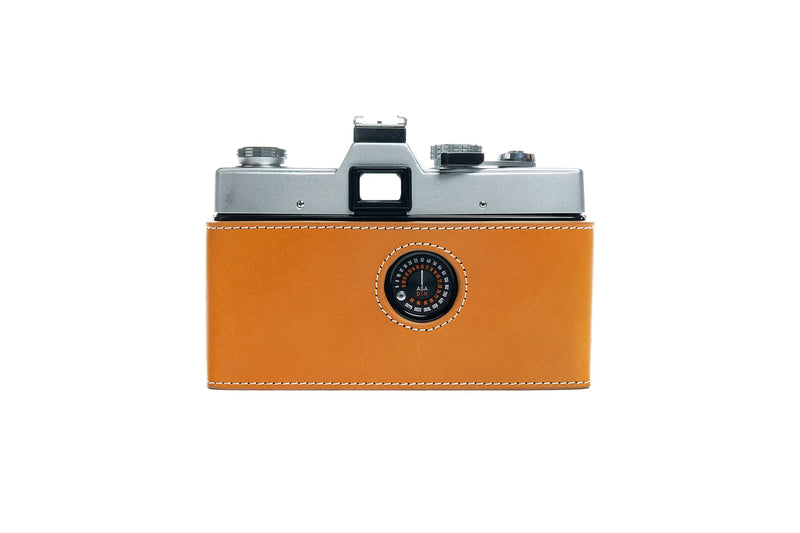 SRT-101 Film Camera Case, BolinUS Handmade Genuine Real Leather Half Camera Case Bag Cover for Minolta SRT 101 Film Camera With Hand Strap (Yellow) Yellow
