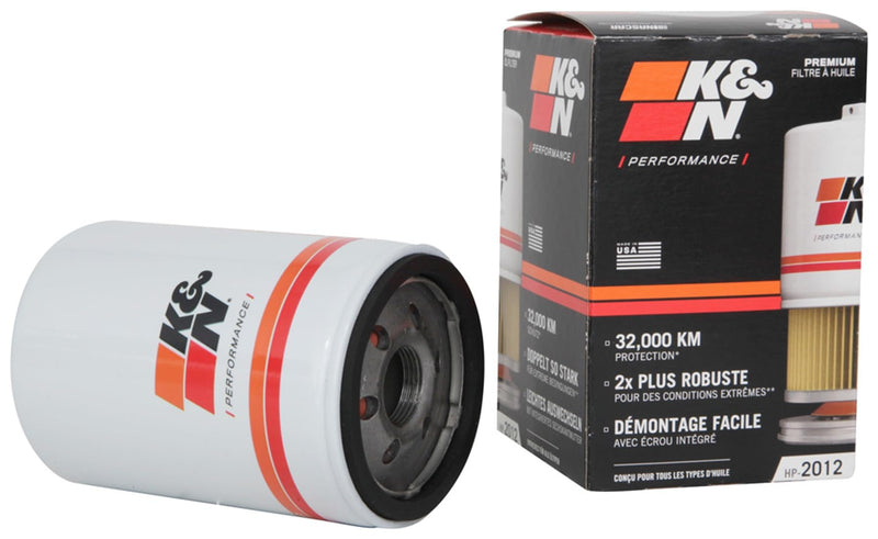 K&N Premium Oil Filter: 20,000 Mile Engine Protection with Wrench Off Nut: Compatible with GMC/Cadillac/Chervolet/Buick (See Product Description for Select Models) HP-2012