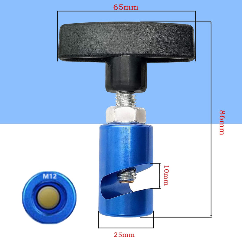 ZKTOOL1063 Lift Support Clamp with Brass Core Protection, 2-in-1 Hood Strut Clamp and Spark Plug Caliper, 12mm Spark Plug Gap Tool Blue M12×1PC