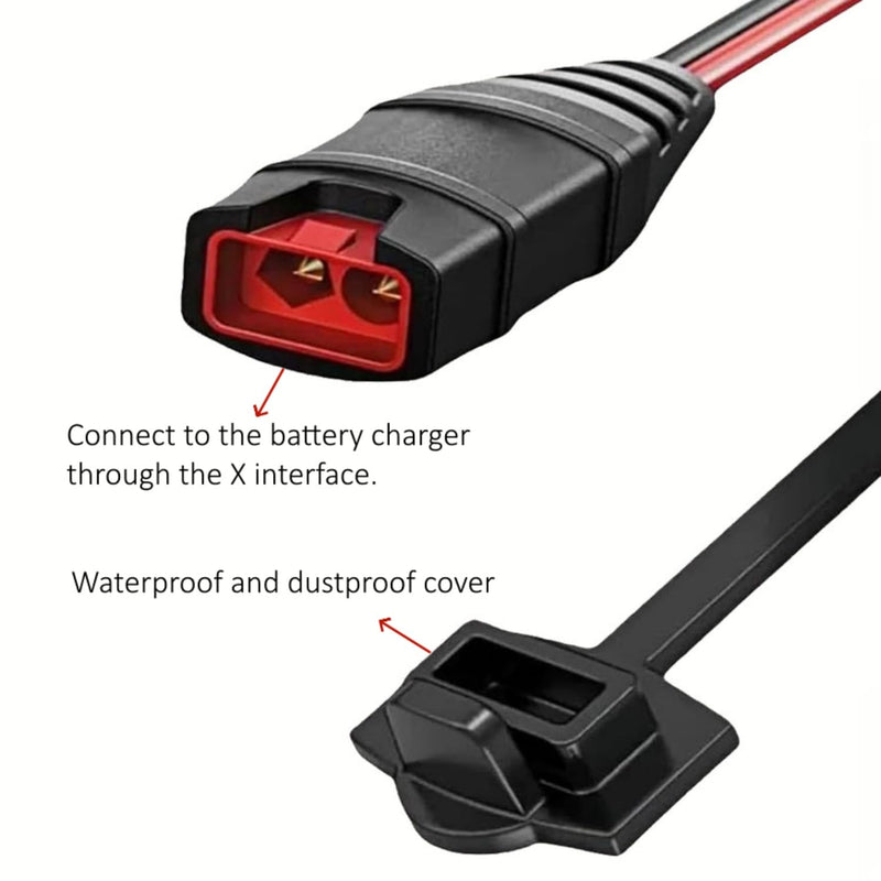 Suitable for Accessories of NOCO Battery Charger, GC008 X-Connect M10 (3/8 inch) XL Hole Terminal Connector, Replacement Wire Harness, smart Battery trickle Charger Cable, Equipped with 20A Fuse 1