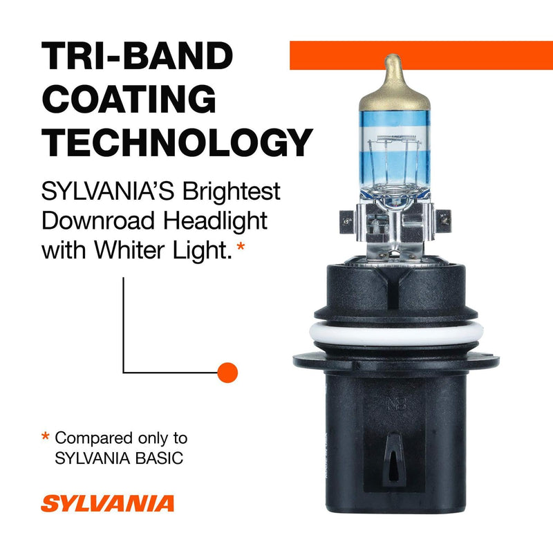 SYLVANIA - 9004 SilverStar Ultra - High Performance Halogen Headlight Bulb, High Beam, Low Beam and Fog Replacement Bulb, Brightest Downroad with Whiter Light, Tri-Band Technology (Contains 2 Bulbs)