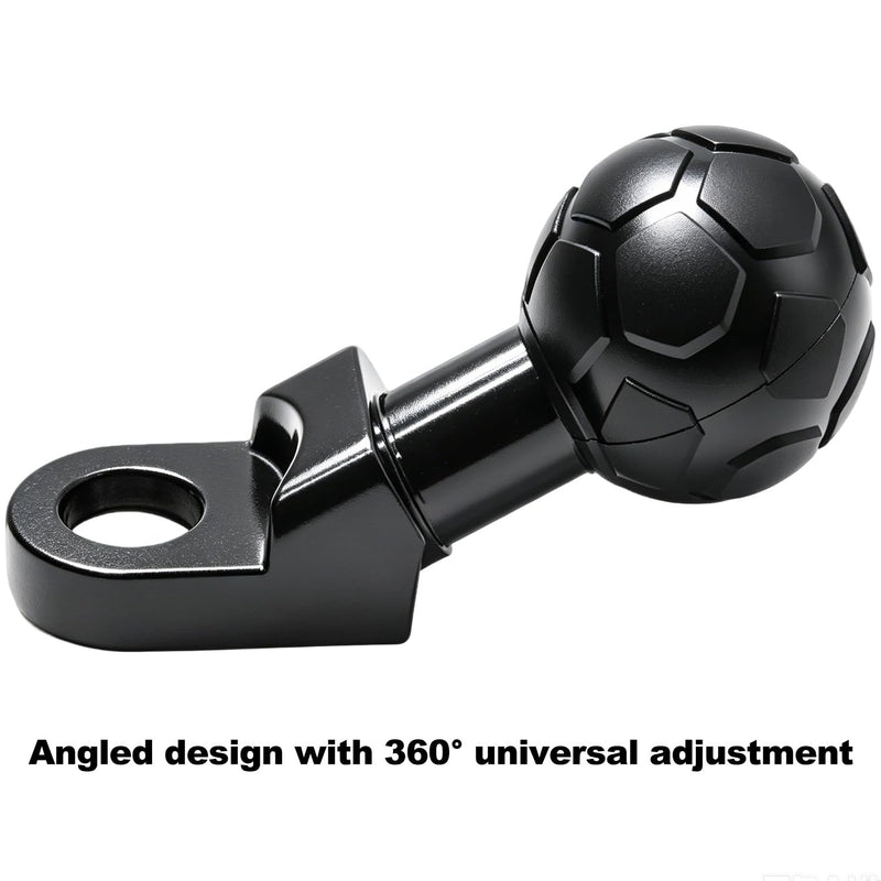 10mm Angled Bolt Head Adapter 1 Inch Ball Base Compatible with B Size Double Socket Arm Aluminum Alloy 1 inch Ball Mount Base for Motorcycle Mirror Scooter Bike Phone Holder Black
