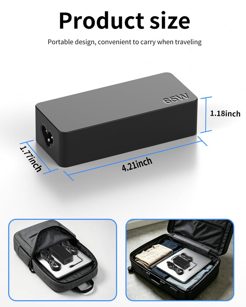 60W USB C Laptop Charger for Lenovo ThinkPad X1 Carbon Chromebook | 65W Fast Charging Compatible with Lenovo Thinkpad/Yoga/Chromebook,Safe Overheat Protection Type C Laptop Power Adapter black1