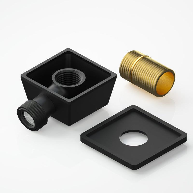 100% Brass Wall Mounted Supply Elbow, Wall Elbow for Hand Shower, Solid Brass Wall Supply Elbow, Check Valve Included (Matte Black) Matte Black